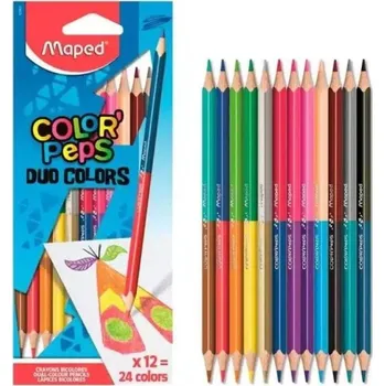 Pastelka pastelky Maped trojhr.12ks Duo Color Peps