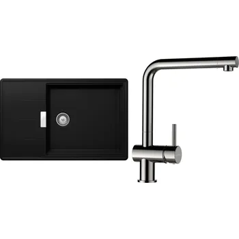 Kuchyňský dřez Set Schock S17-3 (dřez Tia D-100LS Puro + baterie Epos Nerezový vzhled)