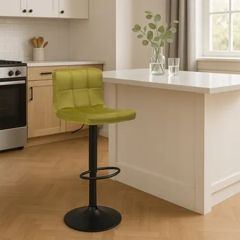 Barová židle Barová Židle eHokery černý, olivový 107 cm látka