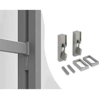 police ZERO sada držáků pro hranatou šatní tyč kamenná šedá