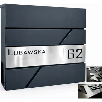 Poštovní schránka VELKÁ POŠTOVNÍ SCHRÁNKA S ADRESOU, ČÍSLO DOMU (tabulka nerezová ocel LASER),