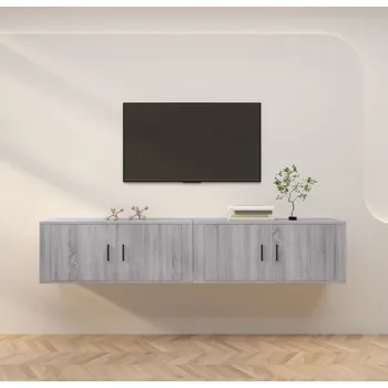 Obývací stěna vidaXL Nástěnné TV skříňky 2 ks 100 x 34,5 x 40 cm [3188367] Barva: šedá sonoma