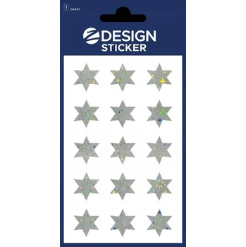 samolepka Samolepky stříbrné fóliové hvězdičky na dekorace