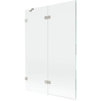 Vanová zástěna Mexen Lunar vanová zástěna 2-křídlová levá 120 x 150 cm, transparentní, kartáčovaný nikl - 897-120-100-97-00-L Vanové zástěny