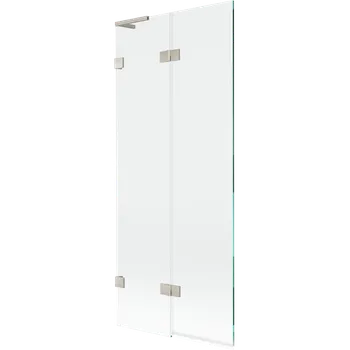 Vanová zástěna Mexen Lunar L paravan vanové 2-křídlový levý 80 x 150 cm, transparentní, kartáčovaný nikl - 897L-080-100-97-00-L Vanové zástěny