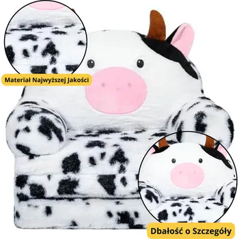 Křeslo Rozkládací Dětské Křeslo Kráva 3úrovňové Bílo-černé 50x50cm