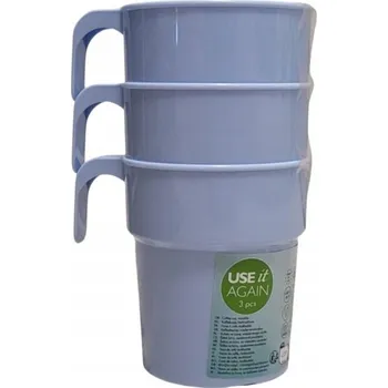 Sklenice Sklenice na kávu plastové, Opakovaně Použitelné , 3 ks, 300 ml, modré