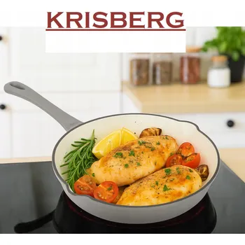 Pánev SOLIDNÍ Litinová PÁNEV SMALTOVANÁ 30cm PÁNEV NA PLYN INDUKCI OHNIŠTĚ