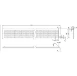 Větrací mřížka černá mat, 100 mm - 1000 mm
