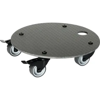 Podmiska Podstavec pod květináč pojízdný ocelový Ø 29 cm černý