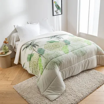 Polštář Blancheporte Dlouhý polštář s potiskem listů zelená 140x200 cm