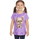 DÍVČÍ TRIČKO S PEJSKEM YORKSHIRE Barva: Fialková, Velikost: 116