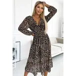 numoco basic 505-1 WILD Delší šifonové šaty s výstřihem,