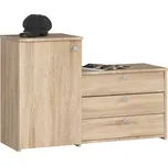 3 křídlový botník S16 s komodou - dub sonoma