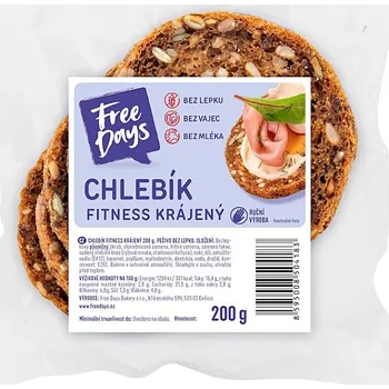 Trvanlivě pečivo FREE DAYS Chlebík fitness krájený bez lepku 200 g