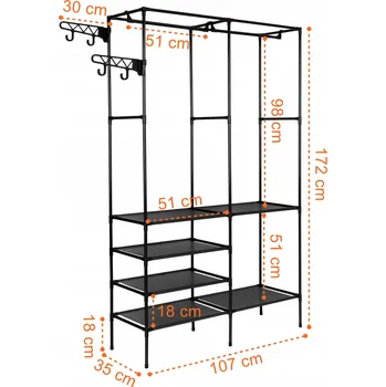Šatní skříň Šatní skříň Gockowiak 4904060402124 107 x 172 x 35 cm černá