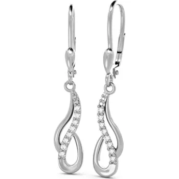 Náušnice Couple, Visací náušnice Morin, bílé zlato se zirkony, 585-66-3-0359.1B00.0.00.001.10