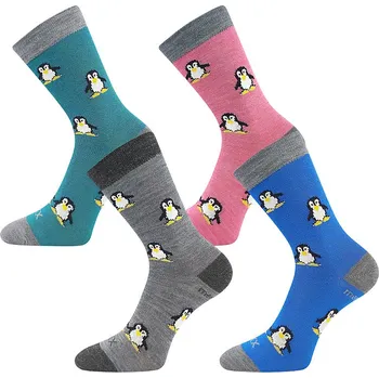 Pánské termo ponožky PENGUINIK teplé veselé merino ponožky VoXX