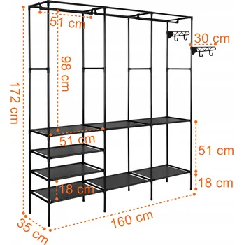 Šatní skříň Šatní skříň Gockowiak 4904060402131 160 x 172 x 35 cm černá