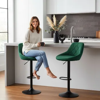 Barová židle Barová Židle eHokery odstíny zelené 105 cm tkanina