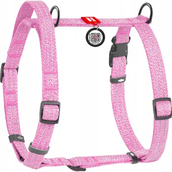 Postroj pro psa Postroj pro psa z bavlny ve tvaru písmene, reflexní, velikost L, růžový