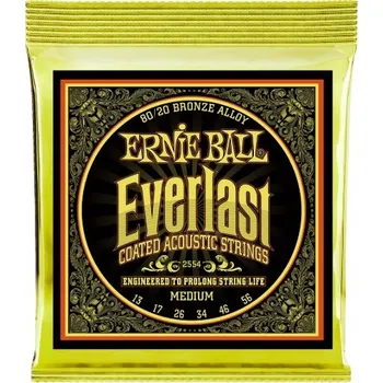 Struna pro kytaru a smyčcový nástroj Struny ERNIE BALL 2554 Everlast Bronze (13-56) – Bronzové struny pro akustickou kytaru