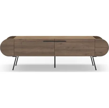 Televizní stolek TV stolek v dekoru ořechu v přírodní barvě 195x57 cm Saluso – Marckeric ID_1597852