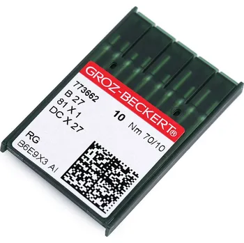 Nástroj na niť a příze Strojové jehly Groz - Beckert B27 70; 80; 90 pro overlocky / na průmyslové šicí stroje, velké, 3 (70/10 ) nikl