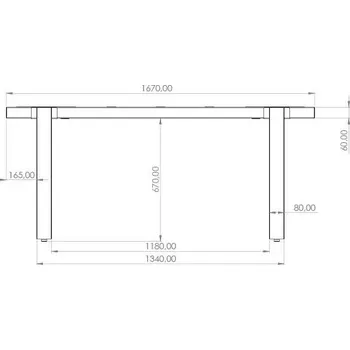 Stolová podnož Stolová podnož k rozkládacímu stolu VERTO180 - Černá
