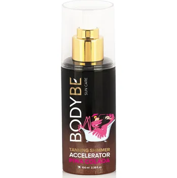 Přípravek na opalování BODYBE Opalovací voda bez UV s třpytivým efektem - Piña Colada - 100ml