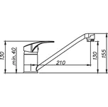 Kuchyňská baterie Sinks PRONTO GR - Šedá metalická, Titanium