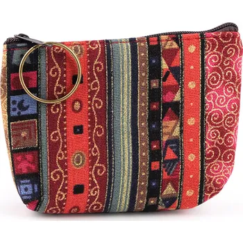 Peněženka Malá peněženka / klíčenka etno 10x8 cm, střední, 2 červenorůžová