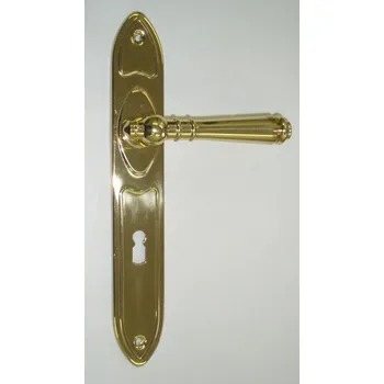 Dveřní kování Tradition štítové dveřní kování s pružinou klika/klika broušený chrom - Dosický klíč, 72 mm