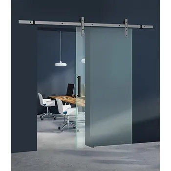 Nábytkové kování Thor Glass kování na posuvné skleněné dveře na 100 kg černé / kolejnice 240 cm