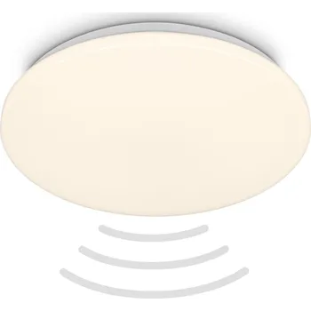 BRILONER Walk LED stropní svítidlo IP54, 3m dosah čidla, pohybové čidlo, bílé 3828016