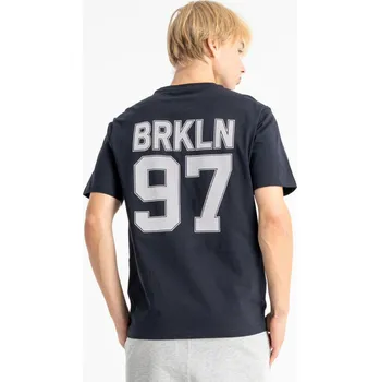 Chlapecké tričko Reporter Young | Chlapecké tmavě modré tričko REGULAR s potiskem BRKLN 97 na zádech - Barva TMAVĚ MODRÁ, Velikost 164 261-0440B-05-499-1