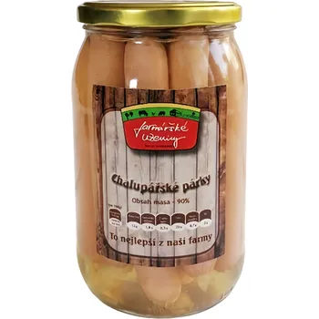 párek, klobása, špekáček Farmářské uzeniny Chalupářské párky (90% masa) 900g