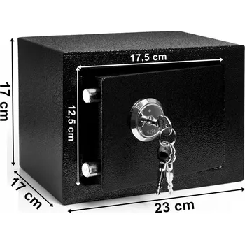 Trezor DOMÁCÍ TREZOR KOVOVÝ NA KLÍČ SICURO ČERNÝ ÚSCHOVNA NA PENÍZE KASA