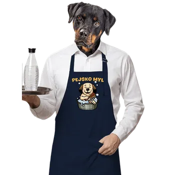 Kuchyňská zástěra Bastard Pejskomyl zástěra Navy