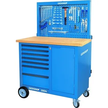Dílenský stůl GEDORE BLUE BR 1504 Pojízdný pracovní stůl s automaticky vysouvanou zadní stěnou BR 1504 0511 L 6624450