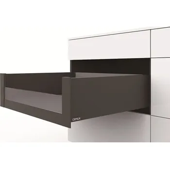 Nábytkové kování Cemux H Box Slim vnitřní zásuvka antracit H167 čelní sklo H70 - 400 mm