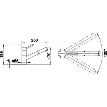 Nábytkové kování Blanco Legra 6 + baterie Kano-S chrom - Hnědá, Kávová