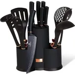 BERLINGERHAUS Sada nožů a kuchyňského náčiní ve stojanu 12 ks Black Rose Collection BH-6254 + Kuchyňská chňapka v hodnotě 99,-