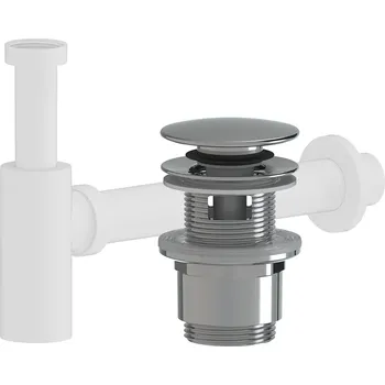 Sifon CERANO - Sifon umyvadlový - DN40/300 mm - bílá matná s výpustí click-clack s přepadem - plast - 35/50mm - chrom