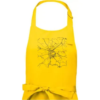 Kuchyňská zástěra Černobílá mapa Jindřichův Hradec (37701) - Dámská zástěra na vaření - Univerzální velikost ( Žlutá )
