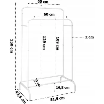 Věšák Stojanový věšák kovový Gockowiak bílý