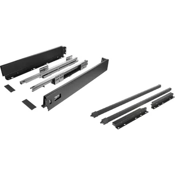 Nábytkové kování Cemux A Box zásuvka antracit H199 s relingem - 550 mm