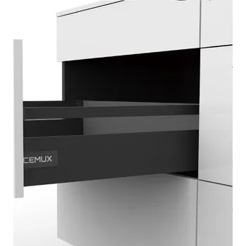 Nábytkové kování Cemux A Box zásuvka antracit H135 s relingem - 550 mm