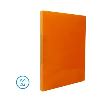 Kancelářské potřeby Pořadač LUMA A4 diagonální 2 kroužkový oranžový