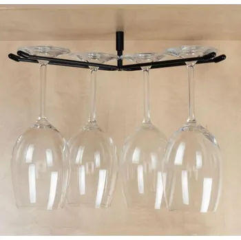 Nábytkové kování Držák sklenic typ "V" pro 4 ks - Zlatá metalíza